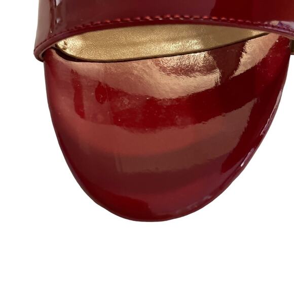 Calvin Klein Lorinda HEELS Womens 7 1/2 RED Snake Skin Pattern Classy Elegant - Picture 6 of 10